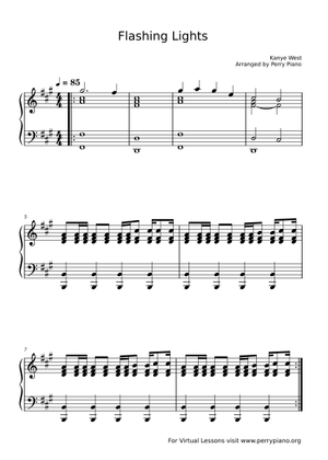 Flashing lights – Kanye West Sheet Music for Piano (Solo
