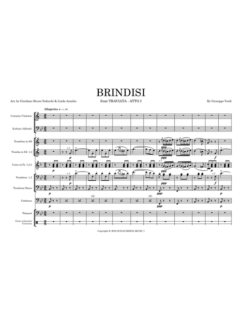 La Traviata - Libiamo Ne Liete Calici (Arr. Giordano Bruno Tedeschi) - Parry Library (Brass Ensemble)