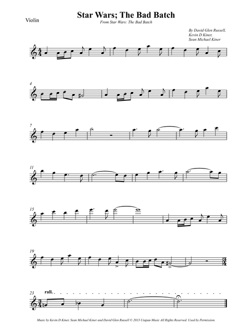 Star Wars; The Bad Batch (Arr. Wesley S. SIlva) - Sean Michael Kiner, Kevin D Kiner, David Glen Russell (Violin Solo)