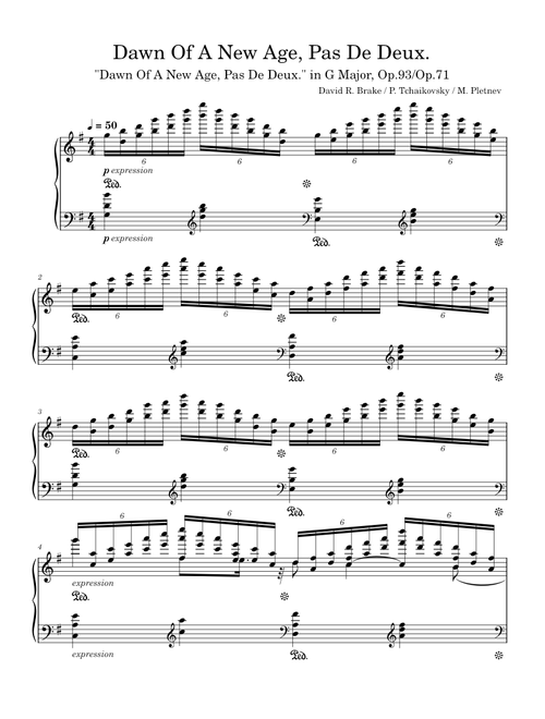 Pas de Deux – P. Tchaikovsky - "Dawn Of A New Age, Pas De Deux." in G Major, Op.93/Op.71 – David R. Brake
