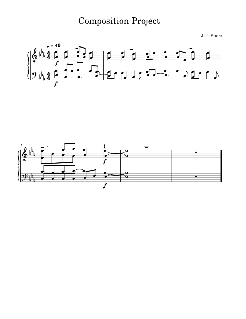 Composition Project - Jack Stairs Sheet music for Piano (Solo) Easy ...