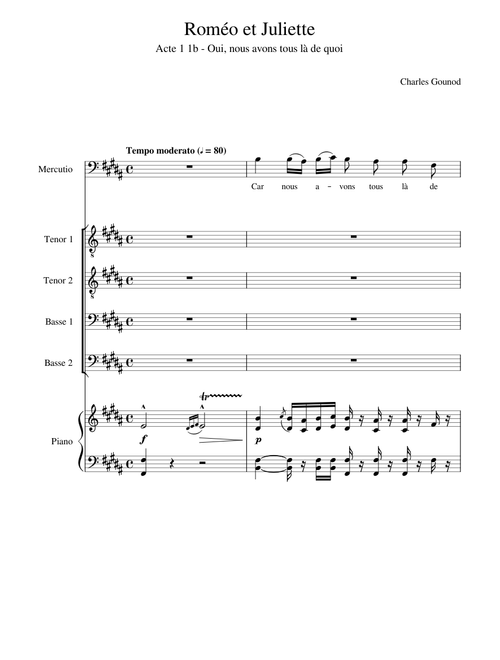 Gounod, Roméo et Juliette: Acte 1-1b - Oui, nous avons tous là