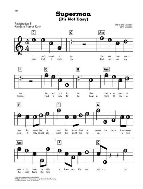 Superman (It's Not Easy) - Five For Fighting (E-Z Play Today)