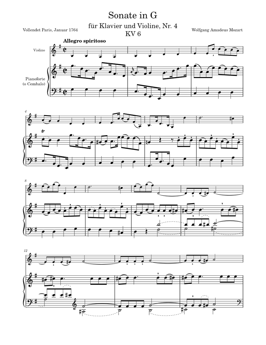 Violin Sonata No.4 in G major, K.9 – Wolfgang Amadeus Mozart