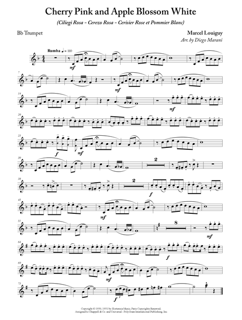 Cherry Pink And Apple Blossom White (Arr. Diego Marani) - Perez "Prez" Prado (Trumpet and Piano)
