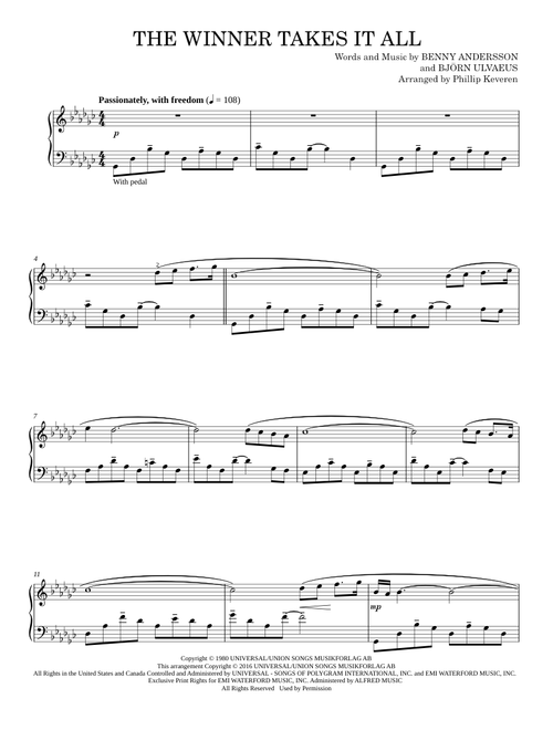 The Winner Takes It All - ABBA (Piano Solo)