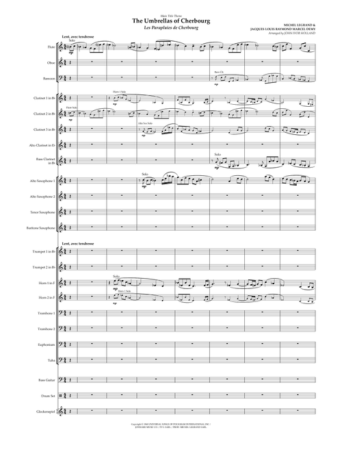 Umbrellas Of Cherbourg (Arr. John Ivor Holland) - Bud Shank (Concert Band)