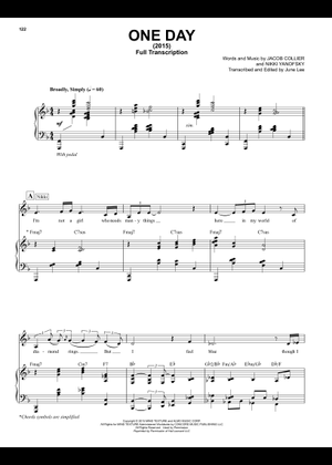 One Day - Jacob Collier Sheet Music for Piano (Solo) | MuseScore.com