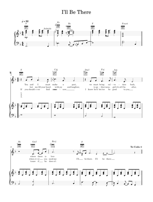 I'll be there - Michael Jackson (Piano-Voice)