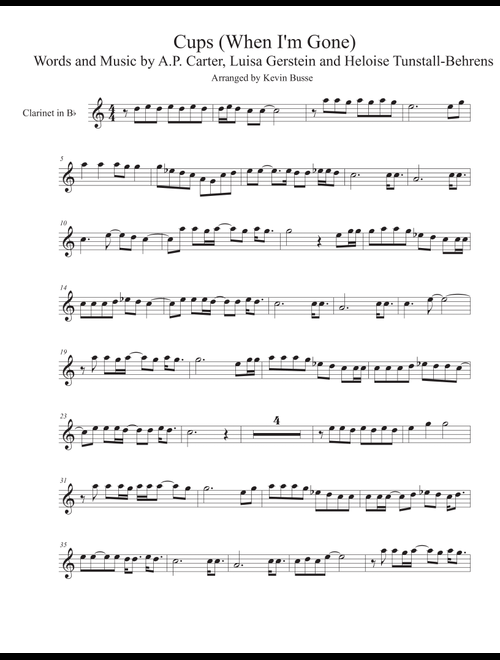 Cups (When I'm Gone) (Arr. Kevin Busse) - Anna Kendrick (Clarinet Solo)