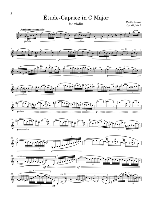 Étude-Caprice in C Major - É. Sauret, Op. 64, No. 1