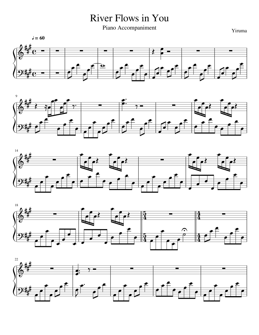 River flows in you piano keys on sale