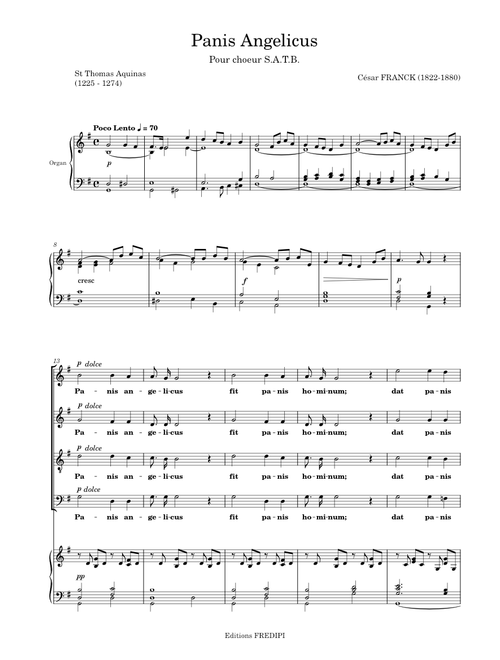 Mass, Op.12, No.5, Panis Angelicus (SATB Chorus) - César Franck