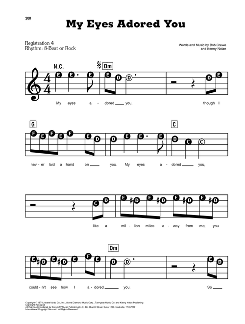 My Eyes Adored You - Frankie Valli & The Four Seasons (E-Z Play Today)