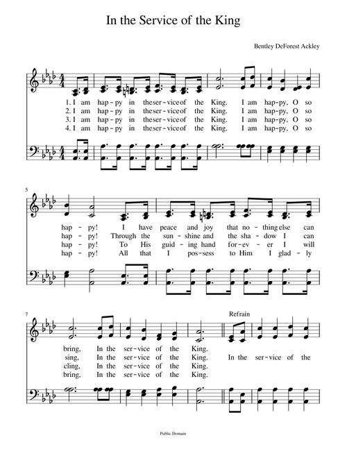 I am happy in the service of the King - B. D. Ackley