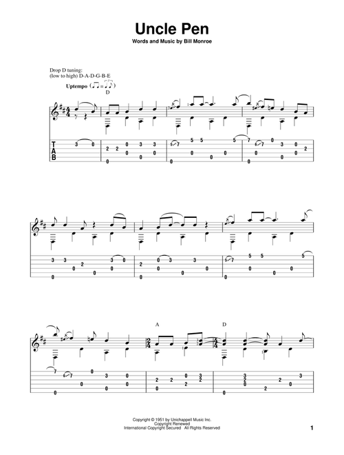 Uncle Pen (Arr. David Hamburger) - Bill Monroe, Ricky Skaggs (Solo Guitar)