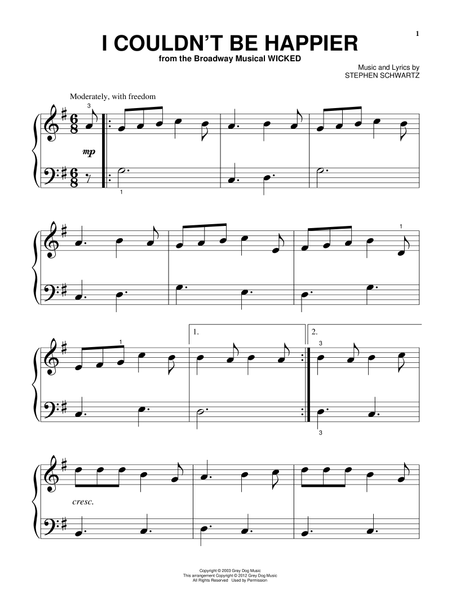 Wicked - A New Musical - Easy Piano by Stephen Schwartz