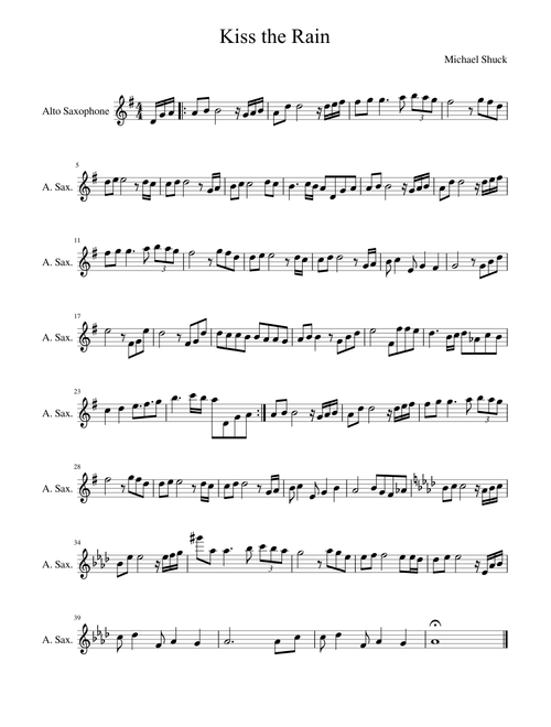 Kiss The Rain Alto Saxphone