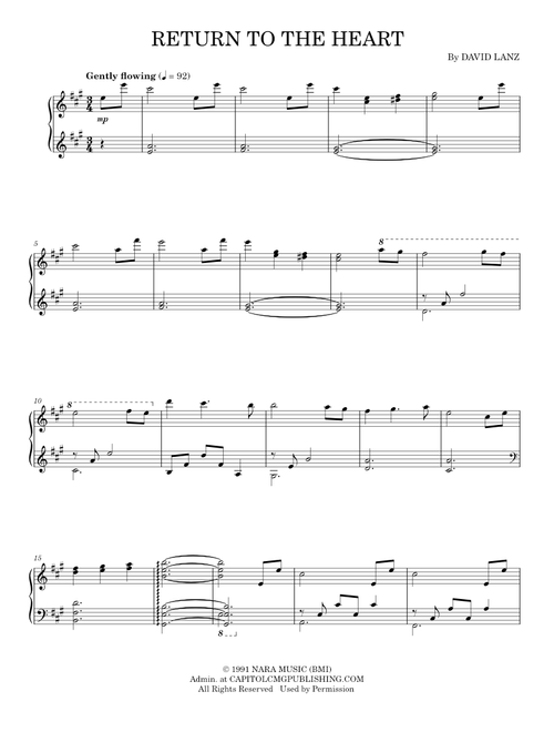 Return To The Heart - David Lanz (Piano Solo)