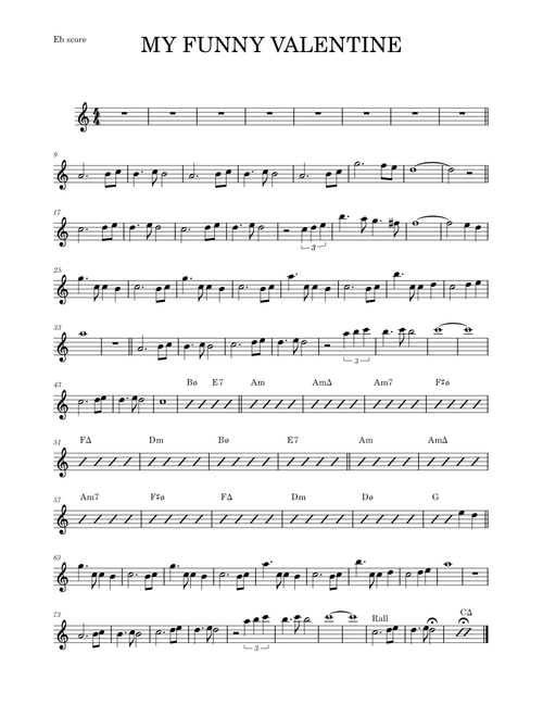 My Funny Valentine – Richard Rodgers (ALTO SAX)