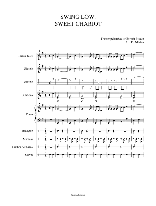 Swing Low, Sweet Chariot – African-American Spiritual SWING LOW SWEET CHARIOT ORQUESTAL