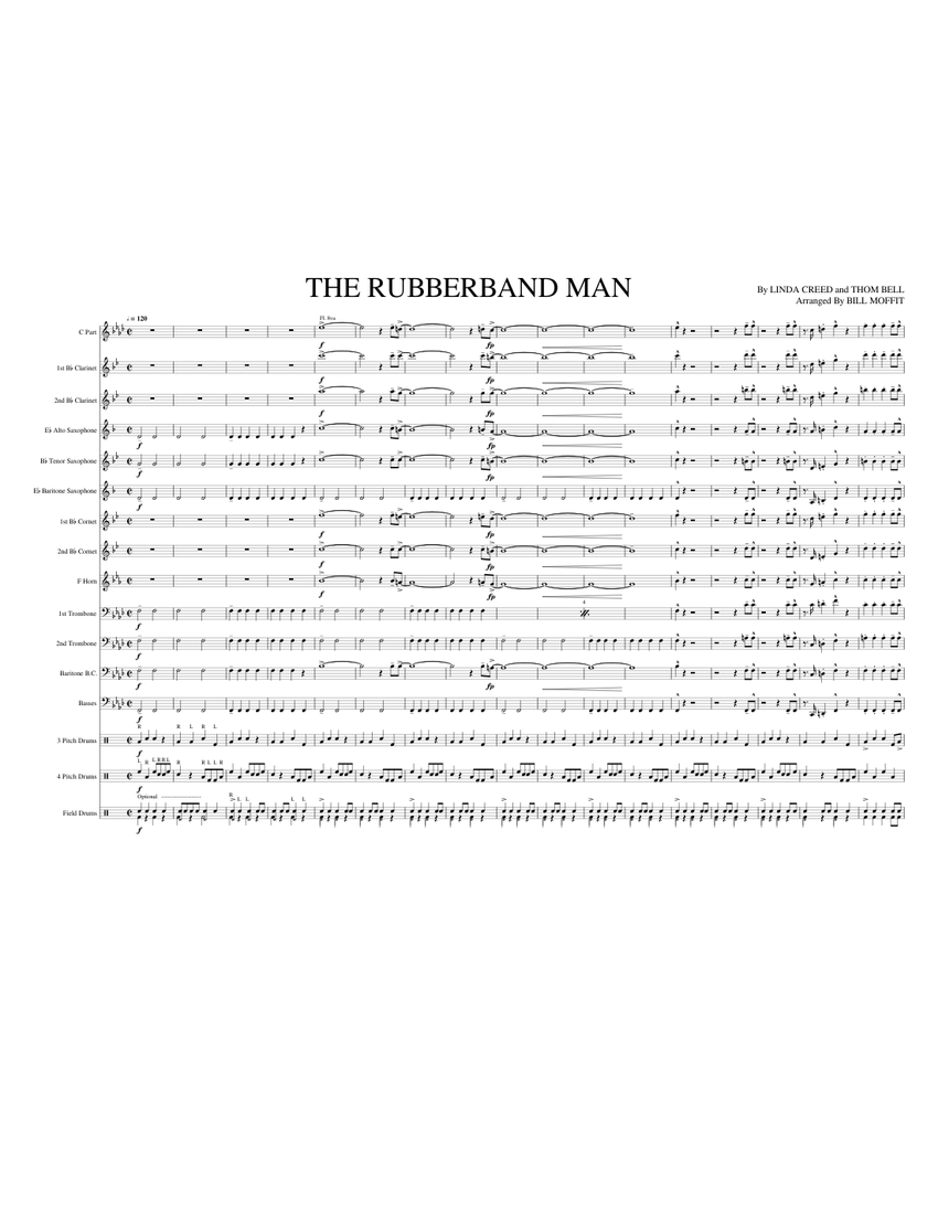 THE_RUBBERBAND_MAN Sheet music for Trombone, Flute, in