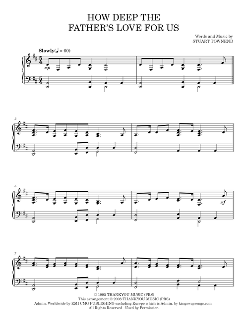 How Deep The Father's Love For Us - Stuart Townend (Piano Solo)