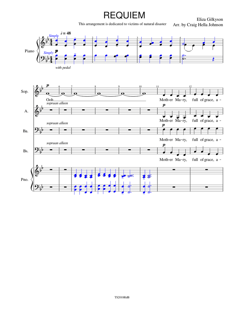 Requiem SATB Sheet music for Piano, Soprano, Alto, Bass voice & more ...