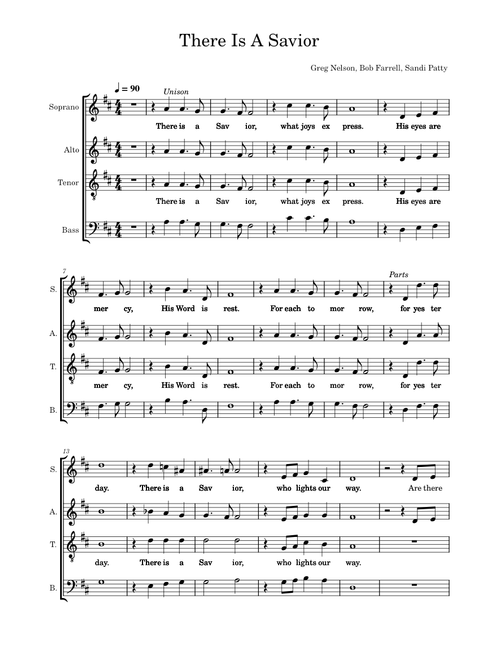 There Is A Savior – Sandi Patty (SATB Choir Arrangement)