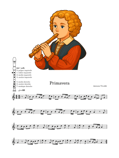 Primavera - Método para Flauta Dulce - Pedro Peña