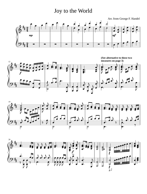 Joy to the World  (Piano solo)