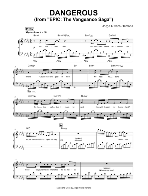 Dangerous (from EPIC: The Vengeance Saga) - Jorge Rivera-Herrans (Piano)
