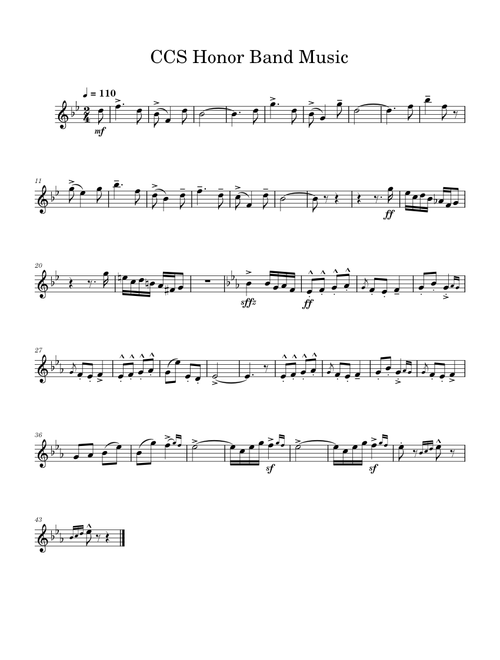 CCS honor band 2024-25 trumpet audition music