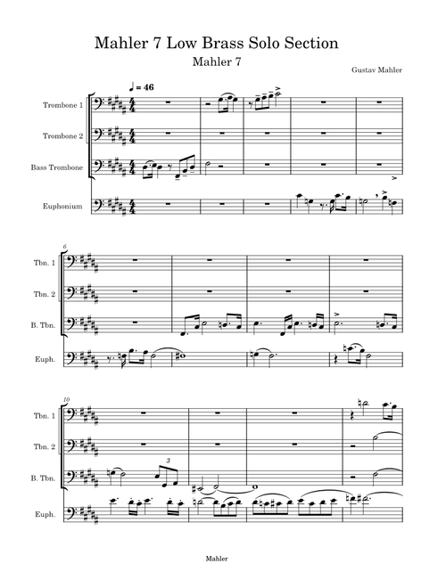 Mahler 7 Low Brass Solo Section