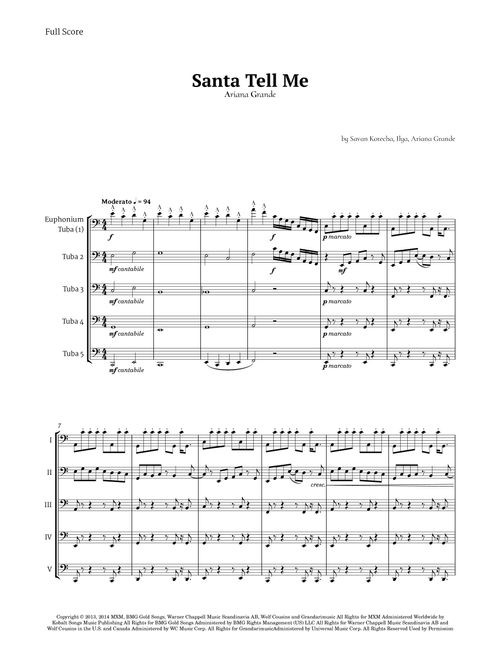 Santa Tell Me (Arr. Ander) - Ariana Grande (Brass Ensemble)