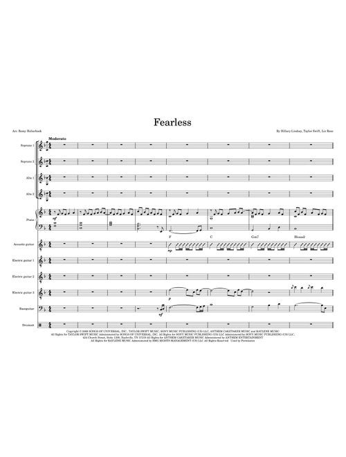 Fearless (Arr. Remy Holierhoek) - Taylor Swift (Taylor's Version) (Choral, SSAA)