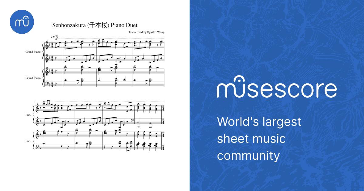 Senbonzakura Piano Duet Sheet Music for Piano (Piano Duo