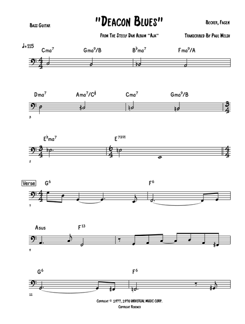 Deacon Blues (Arr. Accubass) - Steely Dan (Instrumental Solo)