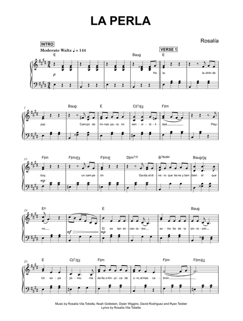 La Perla - ROSALÍA (Piano)