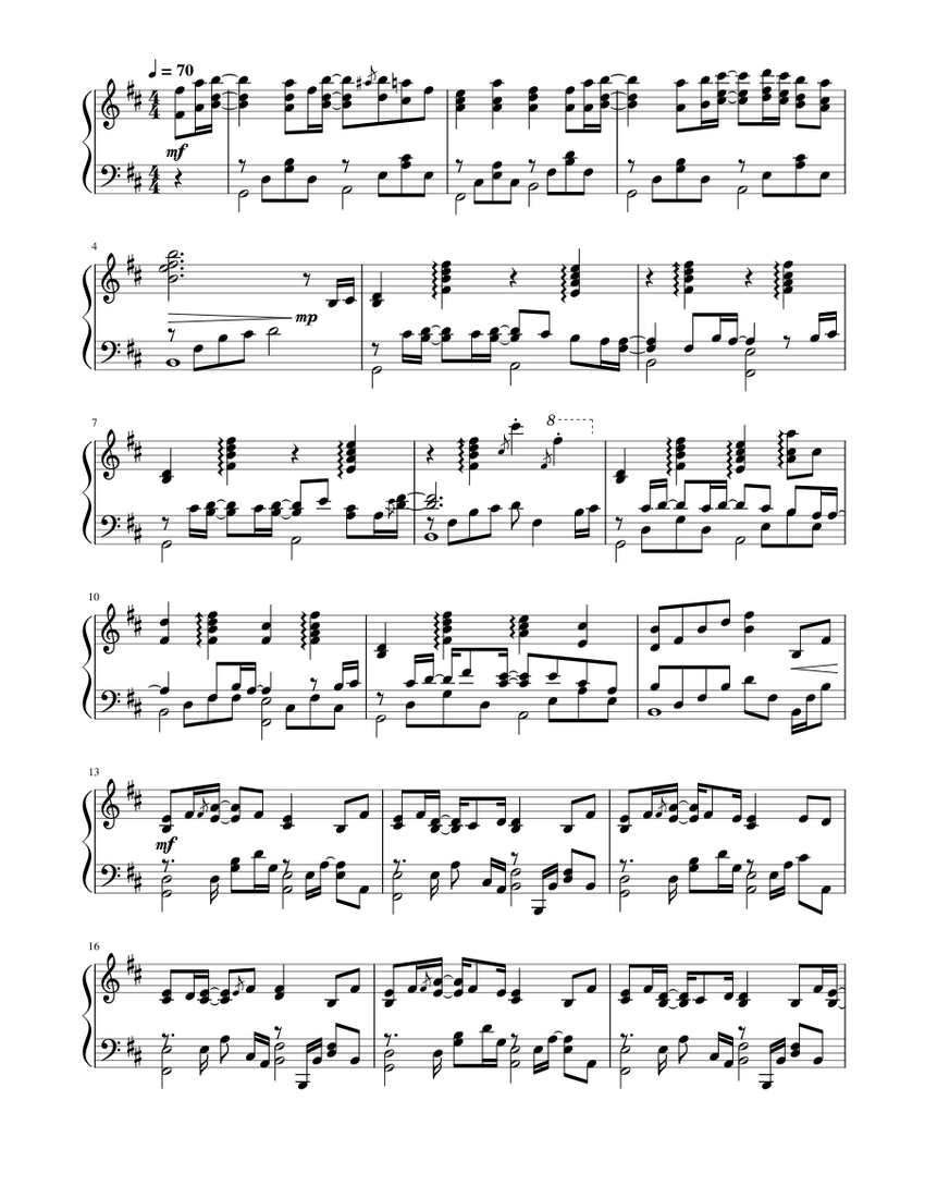 叹云兮– 鞠婧祎Sheet Music for Piano (Solo) | MuseScore.com