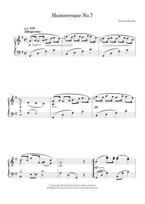 Humoreske - Antonín Dvořák Sheet Music for Piano (Mixed Quartet ...