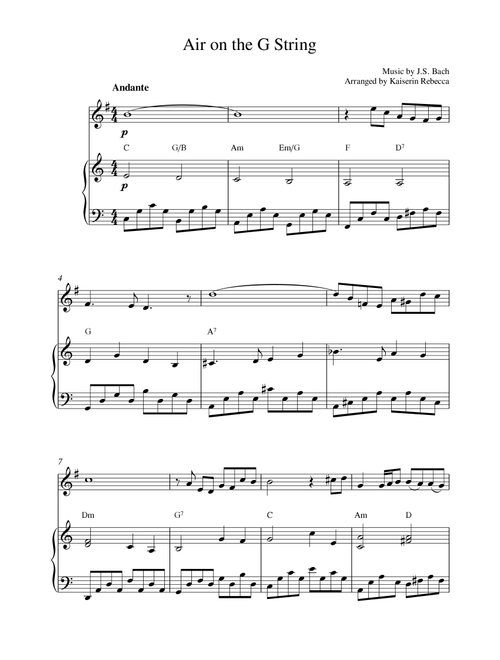 Air on the G String (Arr. Kaiserin Rebecca) - JS Bach (French Horn and Piano)