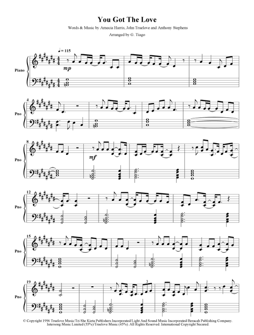 You Got The Love (Arr. G. Tiago) - Florence And The Machine (Piano Solo)