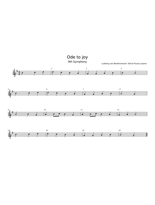 Ode To Joy – Ludwig van Beethoven Ode to the joy-recorder