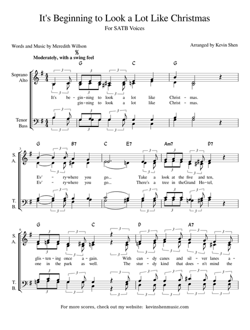 It's Beginning to Look a Lot Like Christmas (SATB A Cappella) | Christmas Caroling