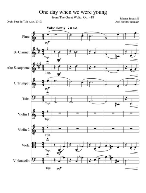 One day when we were young from The Great Waltz, Op. 418 - J Strauss Jr. (Mixed Ensemble)