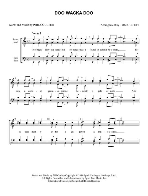 Doo Wacka Doo (Arr. Tom Gentry) - Phil Coulter (Choral, TTBB)