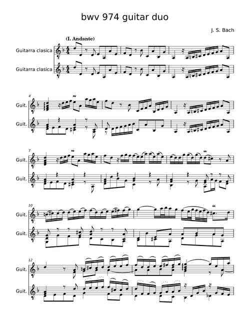 Concerto in D minor, BWV 974 - Johann Sebastian Bach