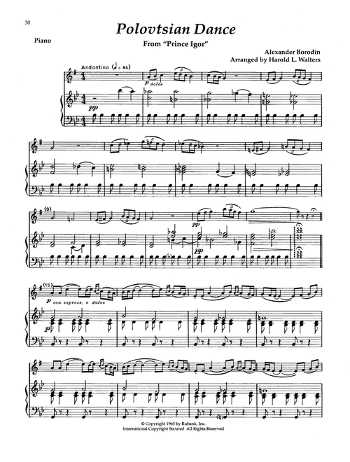 Polovetsian Dances - Alexander Borodin (Alto Sax and Piano)
