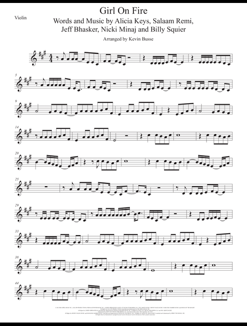 Girl On Fire (Arr. Kevin Busse) - Alicia Keys Featuring Nicki Minaj (Violin Solo)